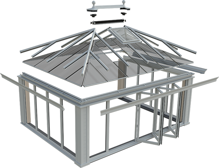 exploded view glass roofs